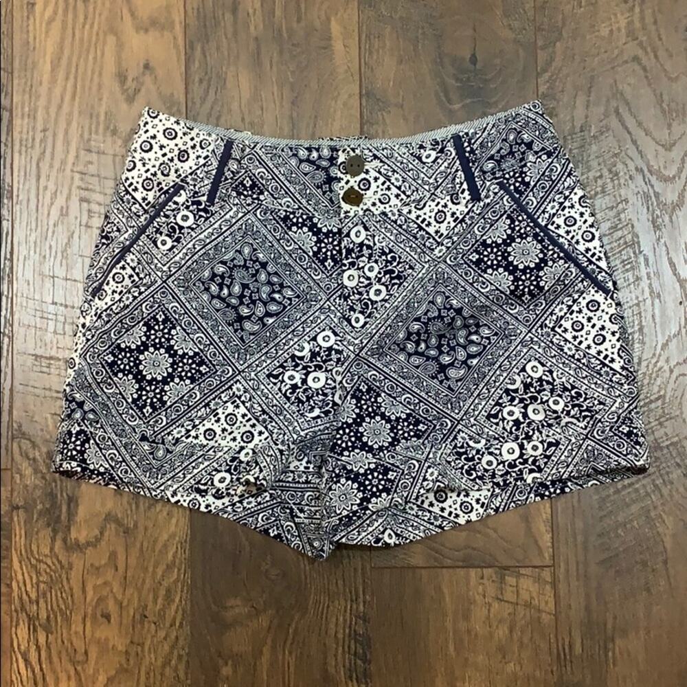 Anthropologie Cartonnier Blue Handkerchief Shorts